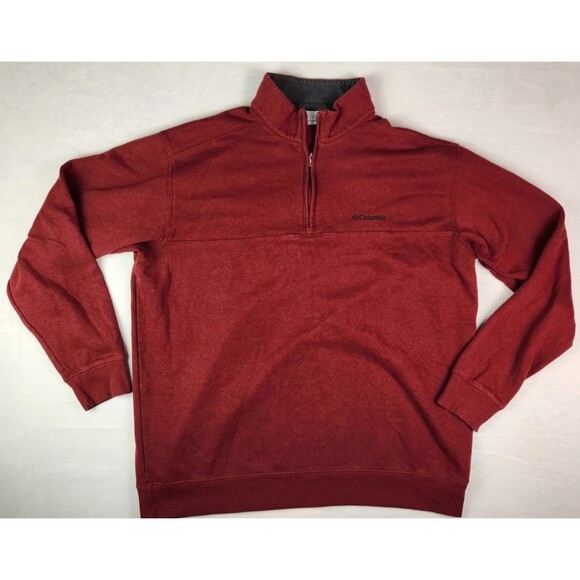 Columbia Sweater Womens XL Red Fleece Long Sleeve Zip Sweatshirt - Picture 1 of 11
